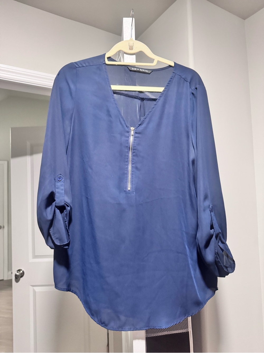 Zac & Rachel Royal Blue V-Neck Zip Tunic
